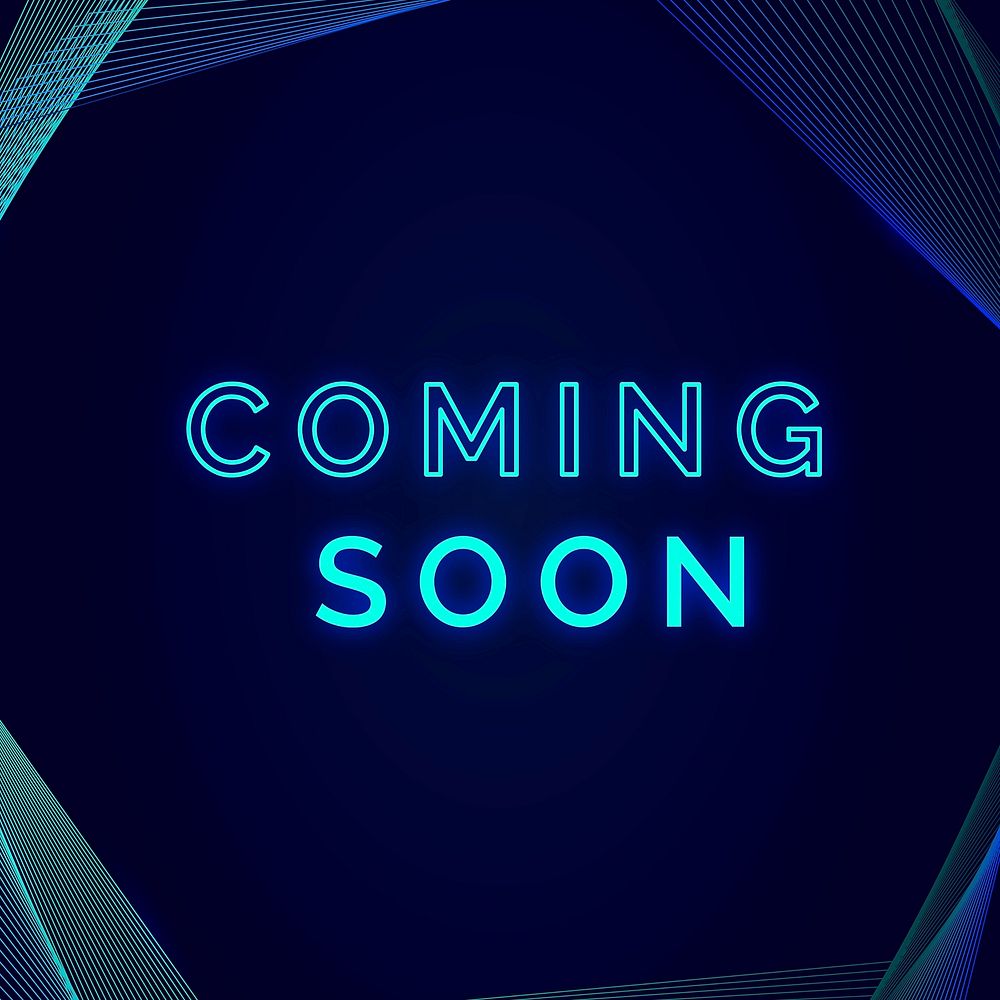 Free Guides coming soon neon advertisement template vector